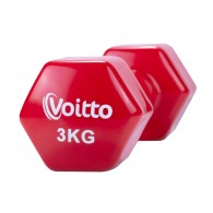 Набор виниловых шестигранных гантелей для фитнеса Voitto 3 кг (2шт)